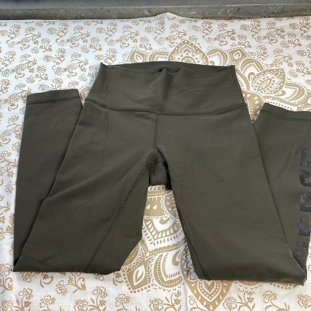 Lululemon legging with the Fierce word down the left leg